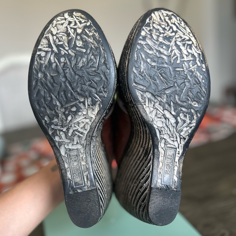Born Dark Brown Leather Wedges - Picture 8 of 8